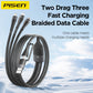 PISEN two-to-three braided data charging cable 1.2m AP-FC15-1200 - PisenBiz