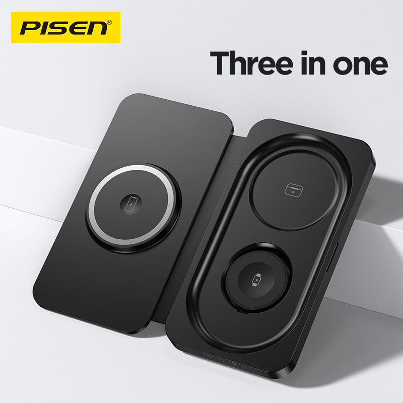 PISEN 3-in-1 travel multifunctional magnetic wireless charger F6 - PisenBiz