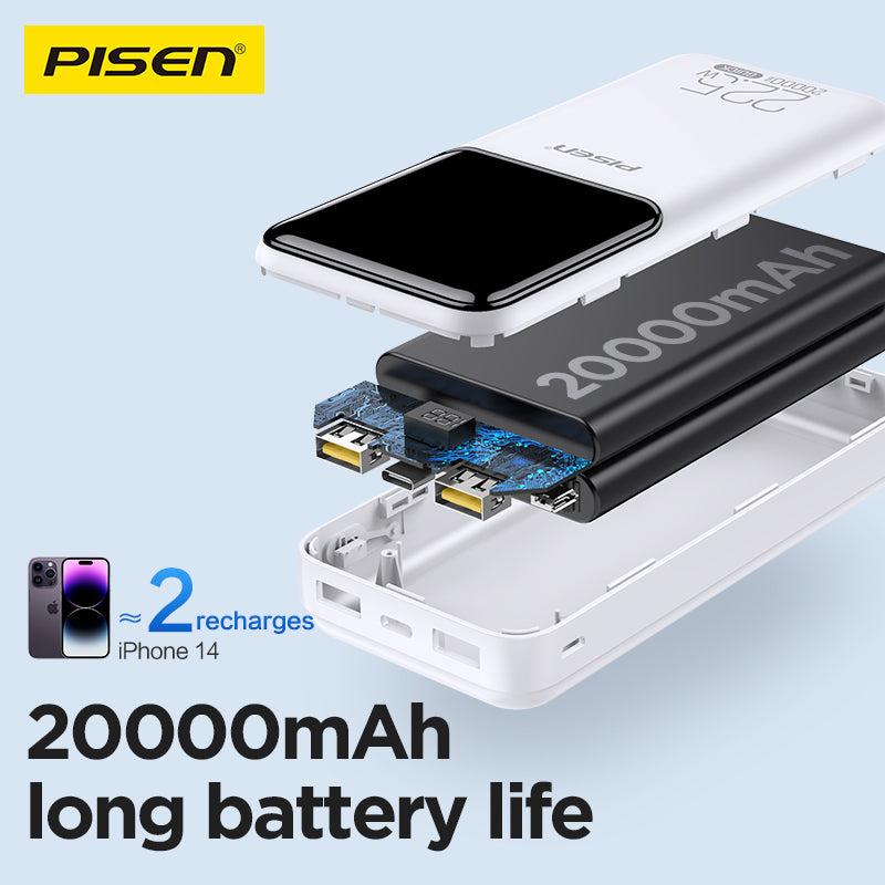 PISEN Semi Mirror 22.5W 20000mAh Power Bank TP-D039 - PisenBiz