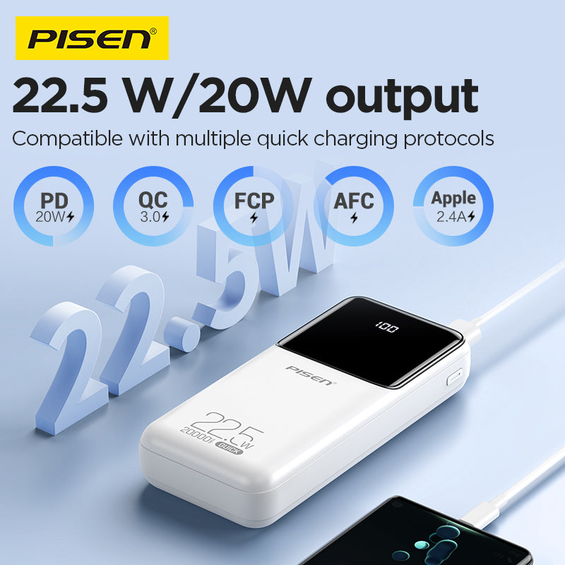 PISEN Semi Mirror 22.5W 20000mAh Power Bank TP-D039 - PisenBiz