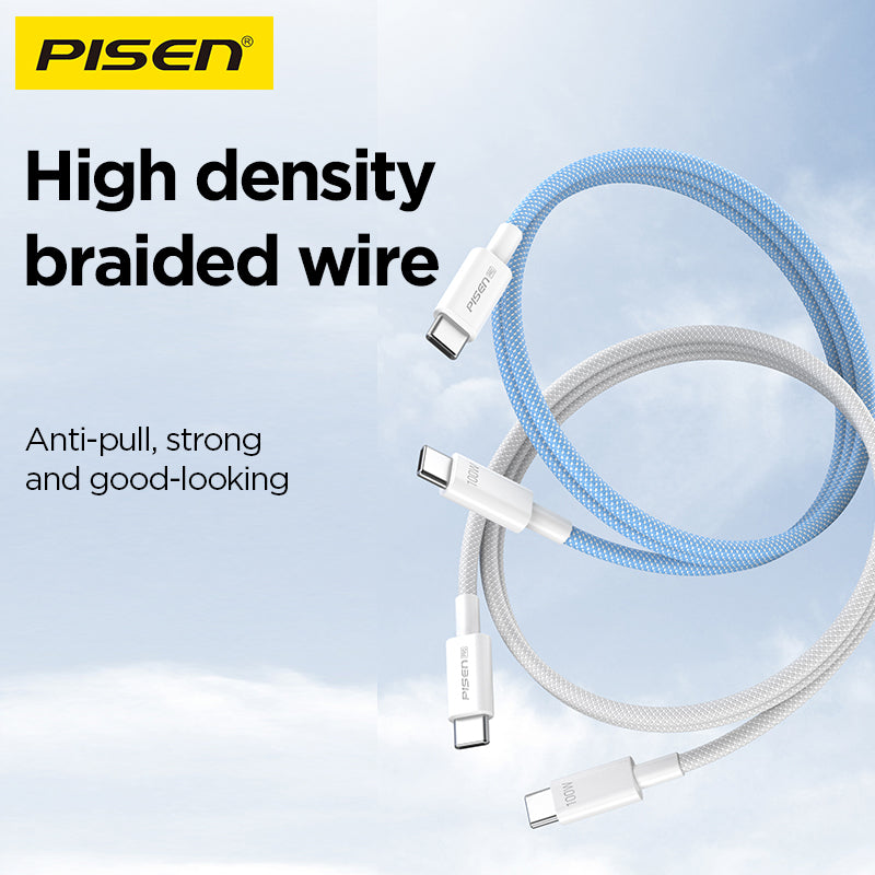 PISEN PRO C to C 60W colorful braided data cable CC12-1000 - PisenBiz