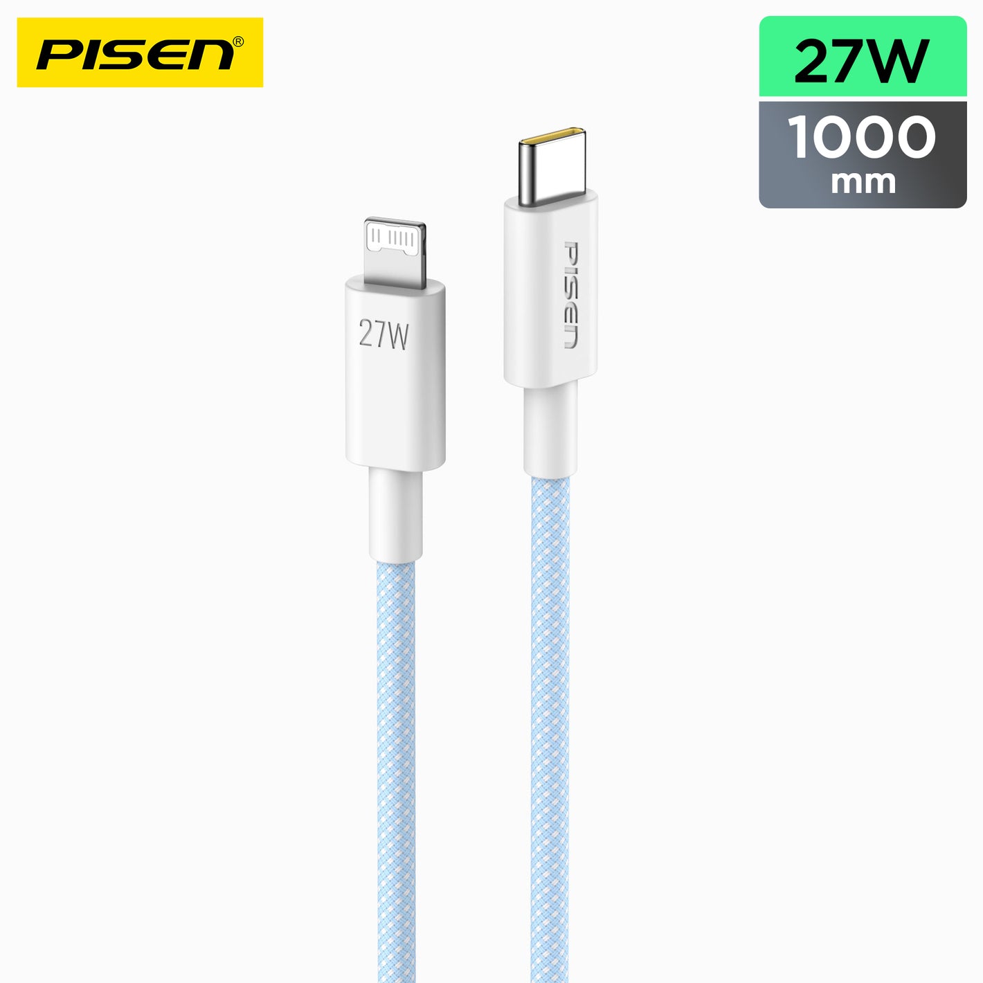 PISEN QUICK C to L 27W colorful braided data cable CL-PD10-1000 - PisenBiz