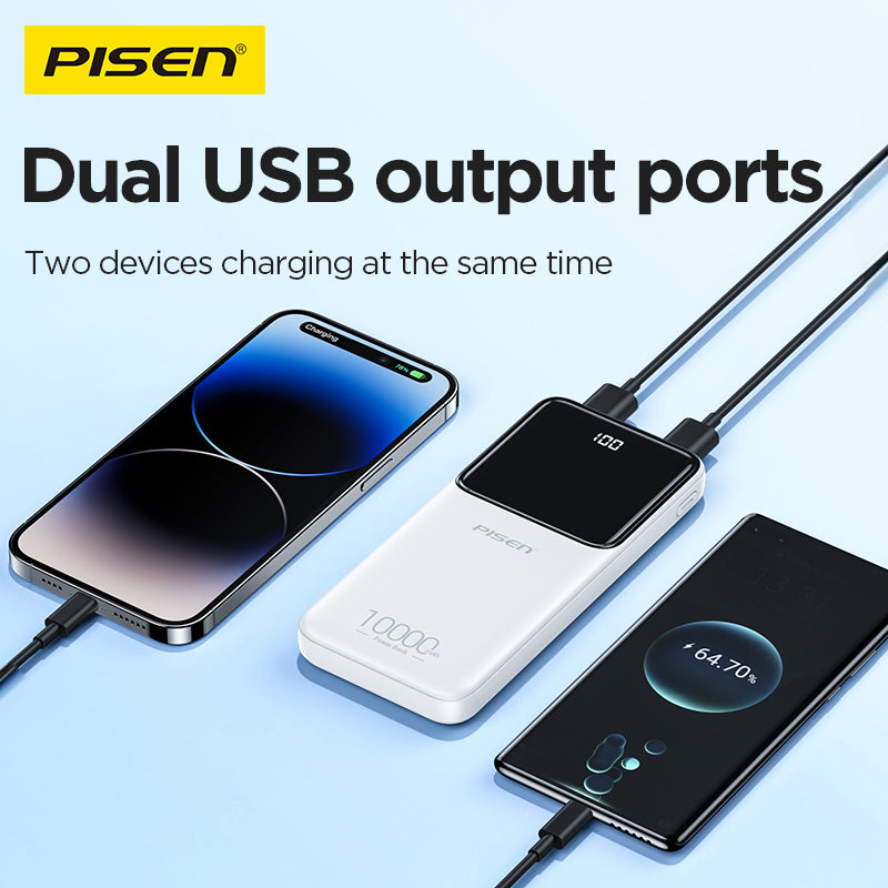 PISEN Semi Mirror 10W 10000mAh Power Bank TP-D053 - PisenBiz