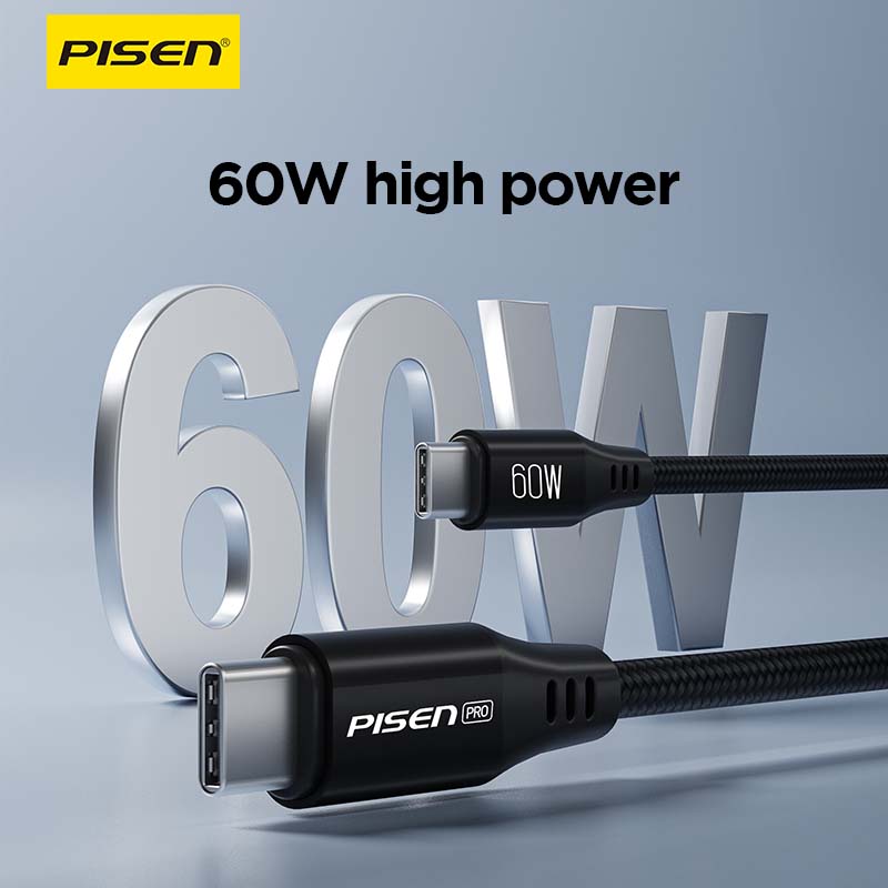 PISEN C to C 60W magnetic braided fast charging data cable 1m CC-FC22-1000 - PisenBiz