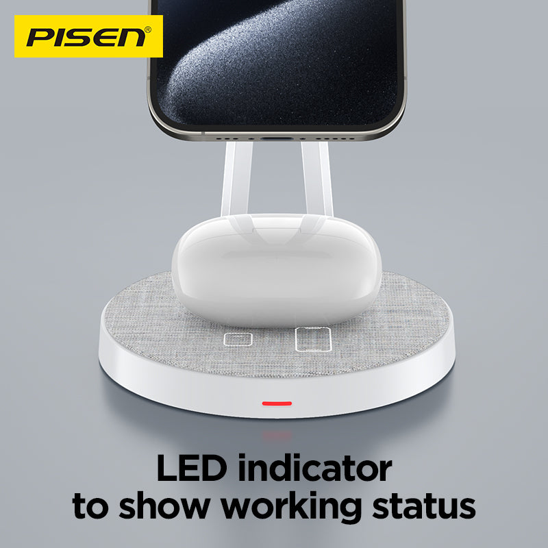 PISEN 2-in-1 Wireless Charging Stand TP-C30 - PisenBiz