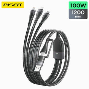 PISEN two-to-three braided data charging cable 1.2m AP-FC15-1200 - PisenBiz