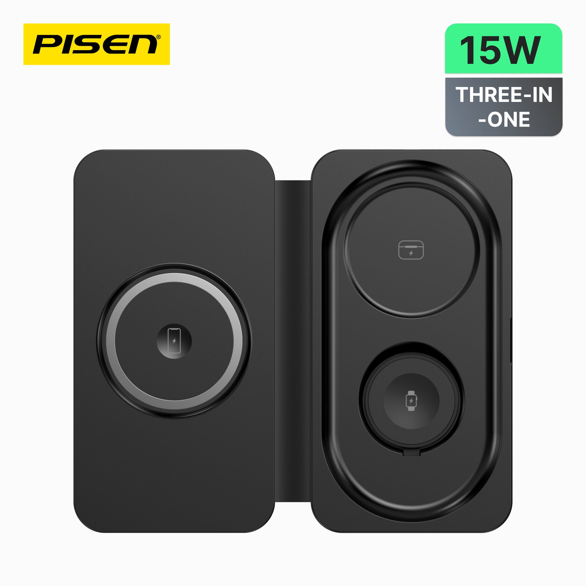 PISEN 3-in-1 travel multifunctional magnetic wireless charger F6 - PisenBiz