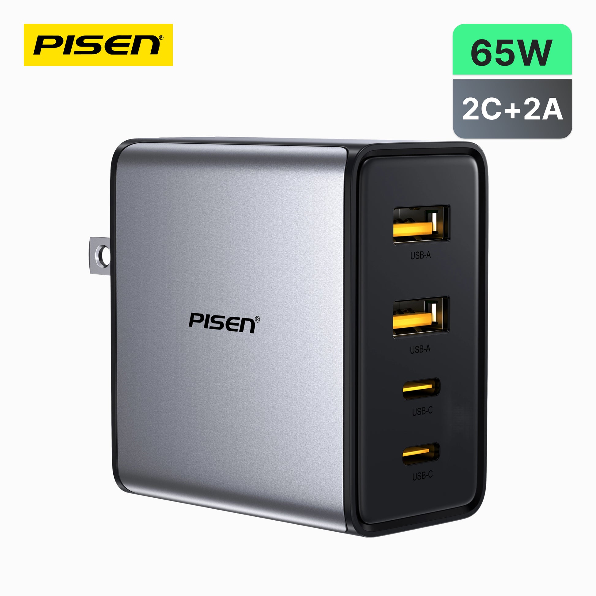 PISEN BOLT Utility 65W 4-Port GaN Fast Charger TP-C66 - PisenBiz