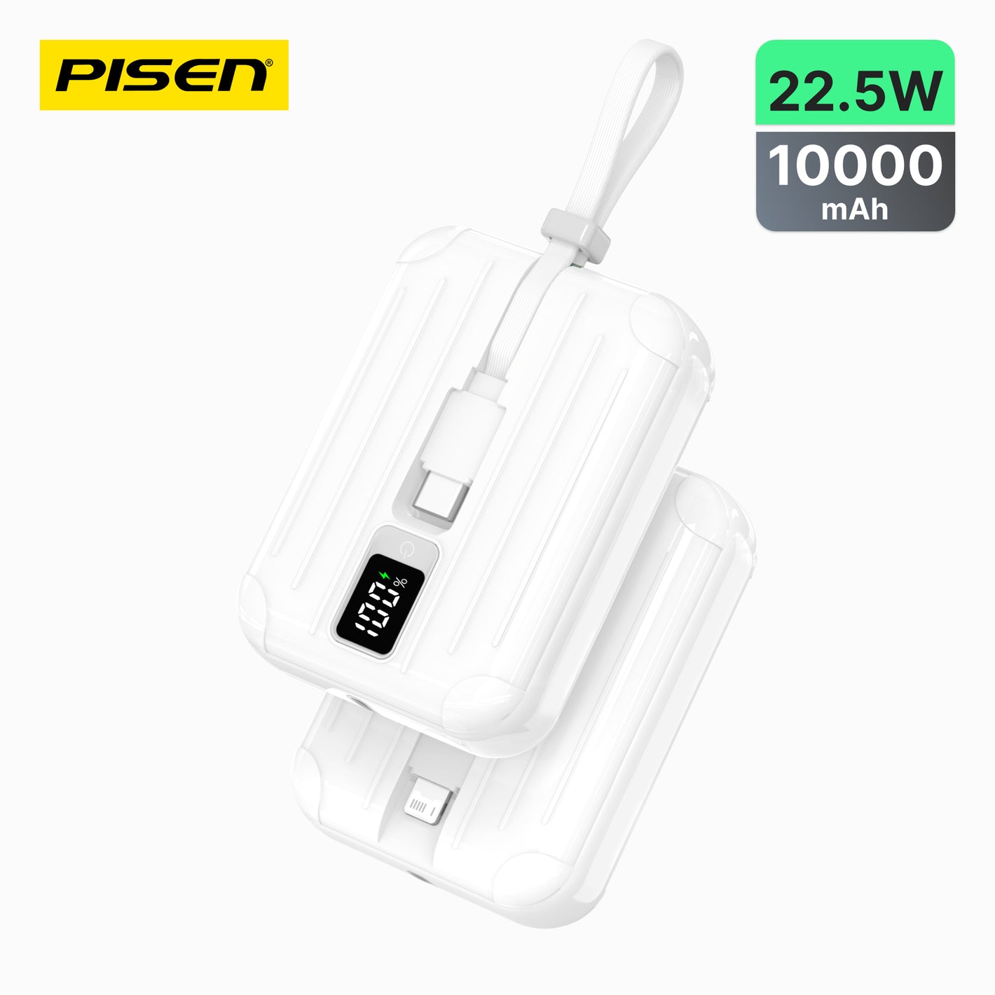 PISEN Power Tiny 22.5W 10000mAh With Dual Cable Power Bank TS-D326 - PisenBiz