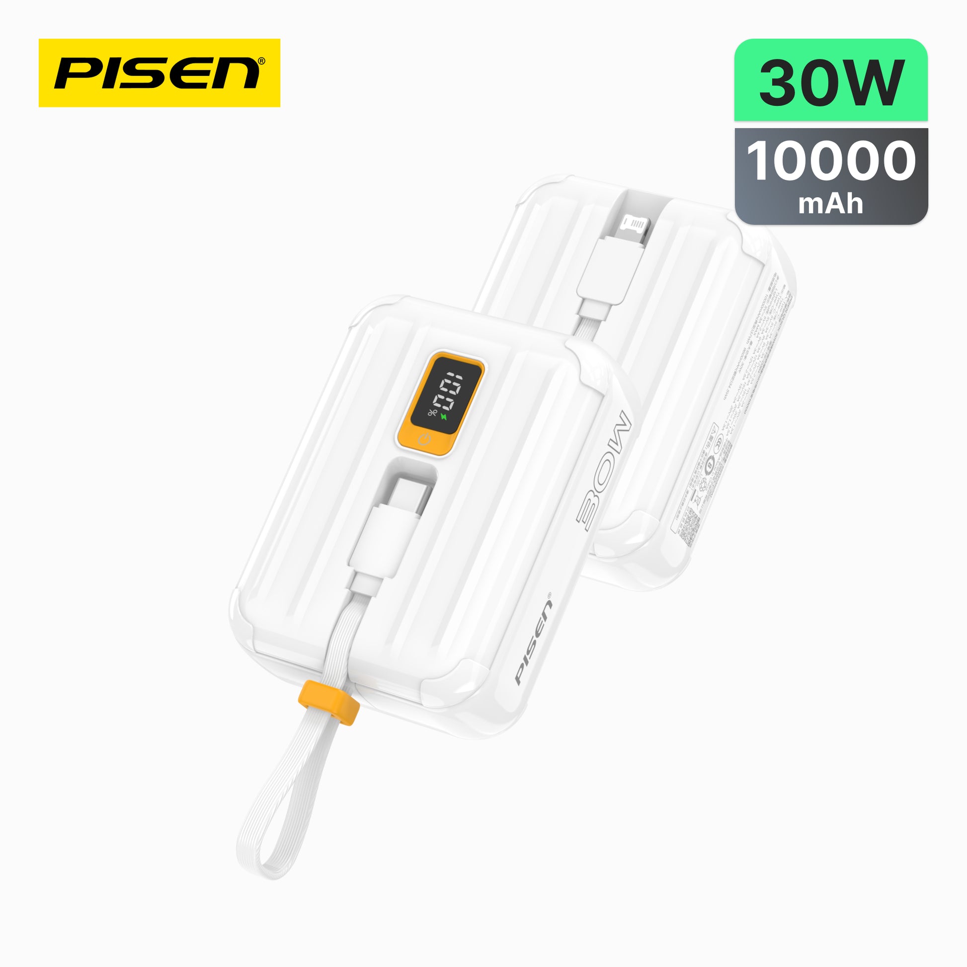 PISEN QUICK 30W Mini power bank with screen & cables 10000mAh TS-D364 - PisenBiz