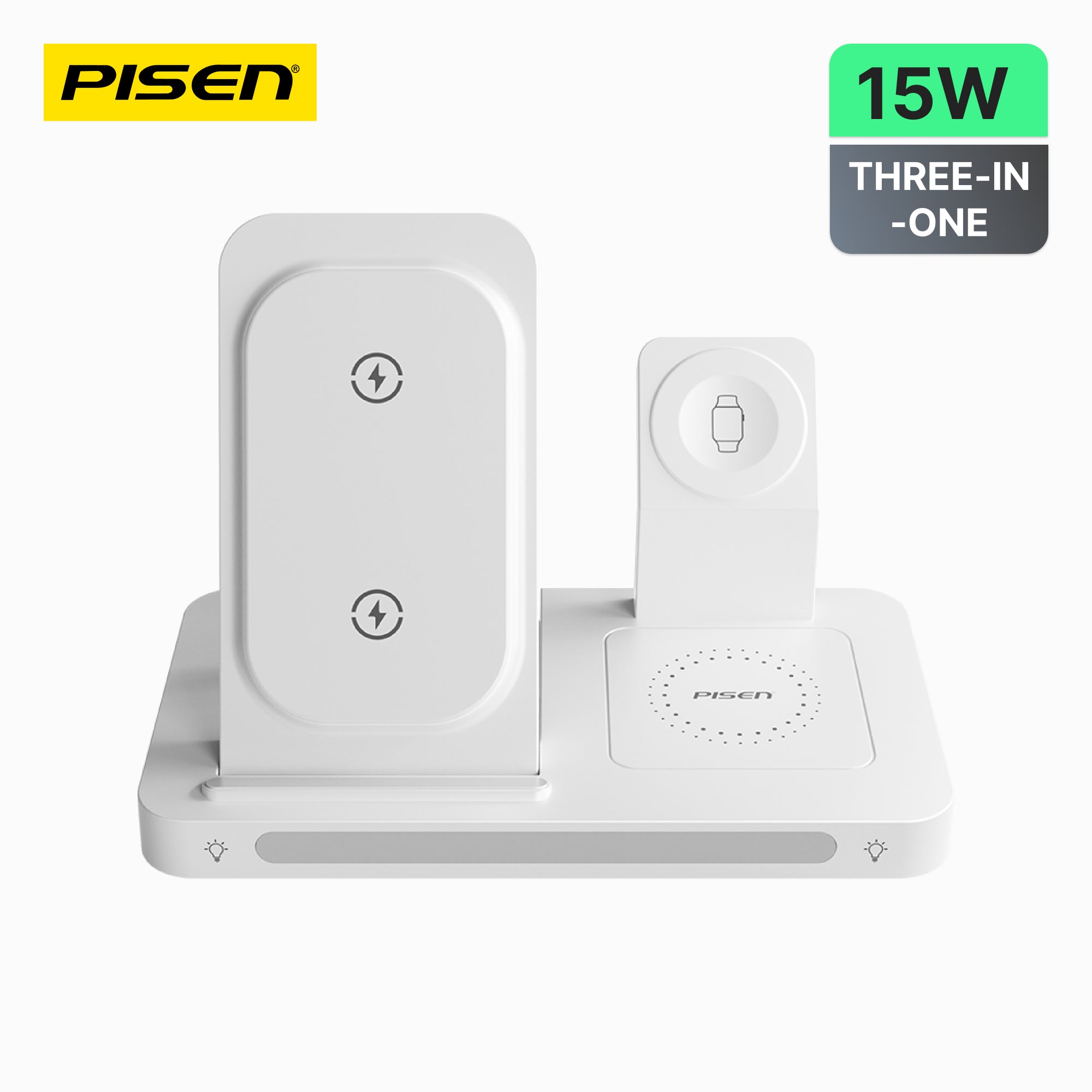 PISEN Magsafe Wireless Charging Station(Foldable 3-in-1)with Night Light XY-C56 - PisenBiz